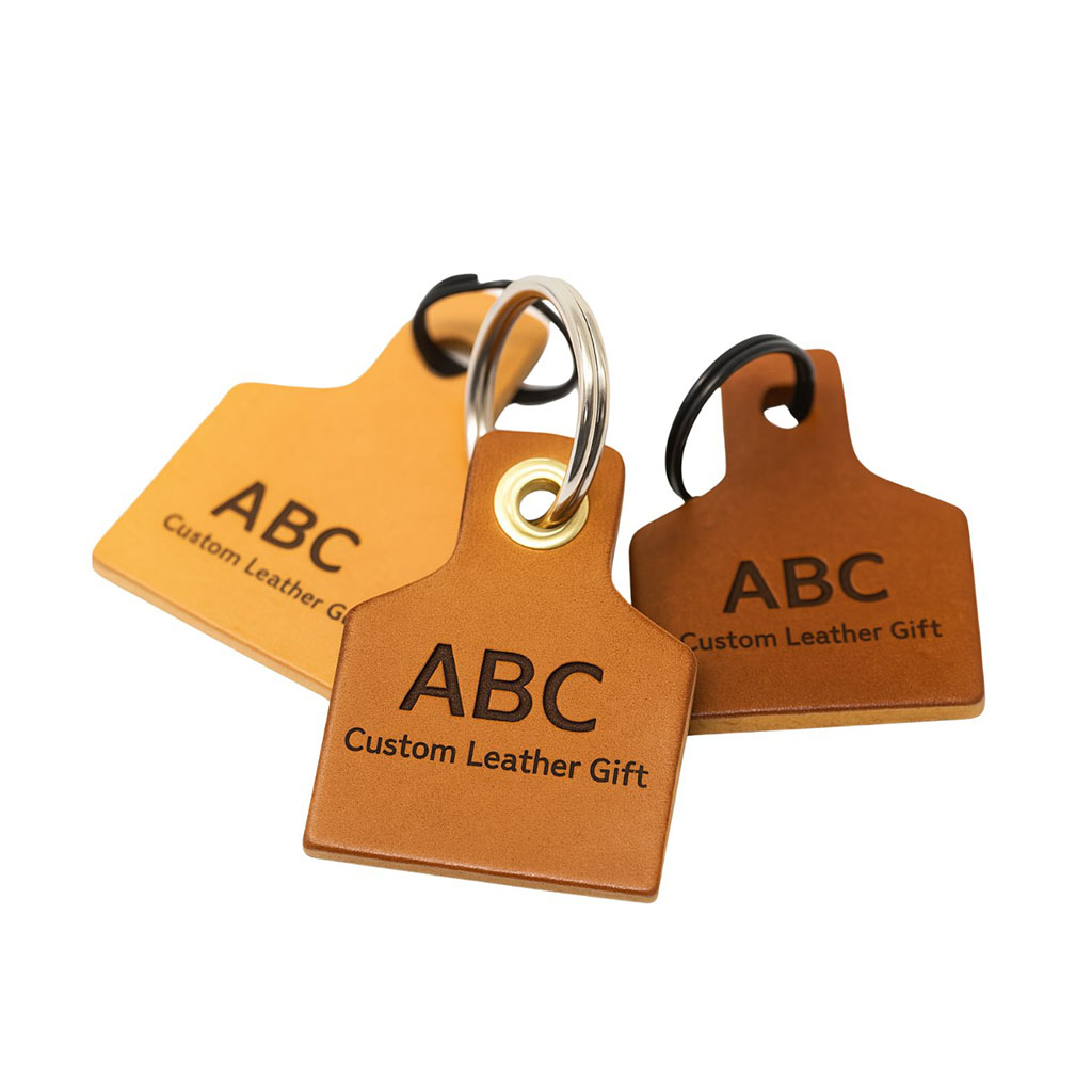 Custom Cow Tag Keychain